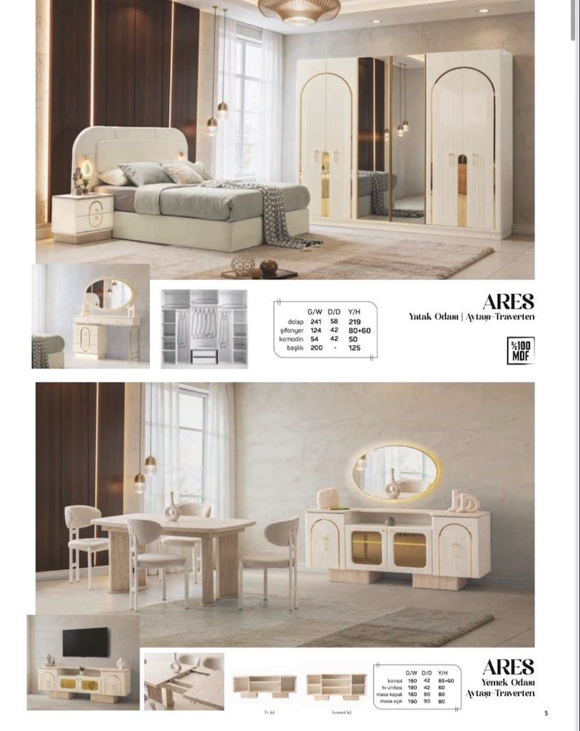 bohem mdf yatak odası takımı - 6