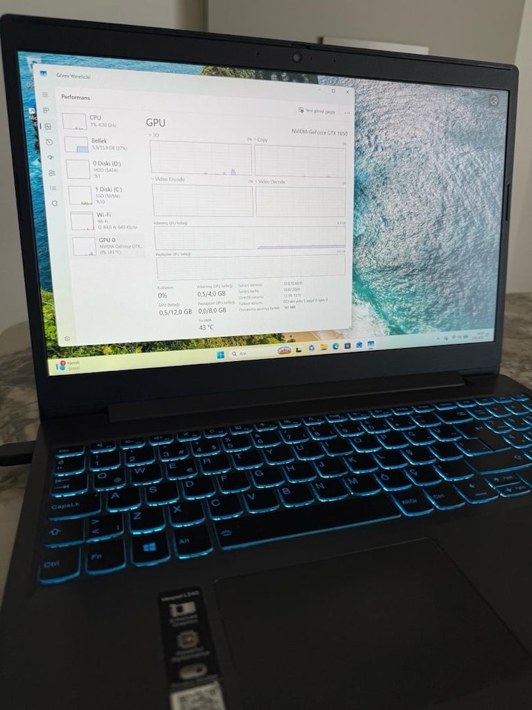 Lenovo L340 Gaming 17-9750H GTX1650 16GB RAM SSD FHD - 11