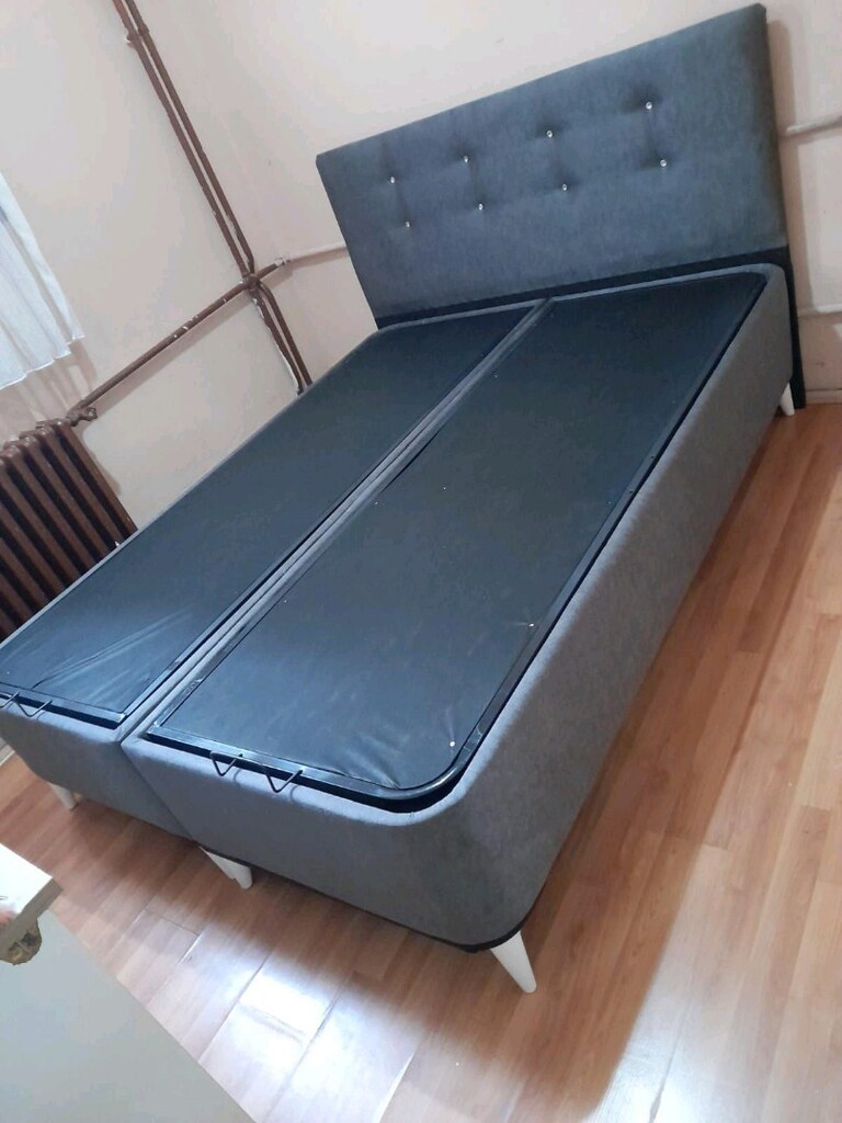 çift kişilik yatak baza başlık 3lü set - 3