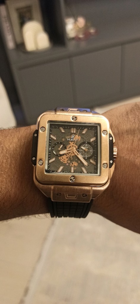 hublot fonksiyonlu takvimli çelik kasa silikon kordon pilli kol saati - 2
