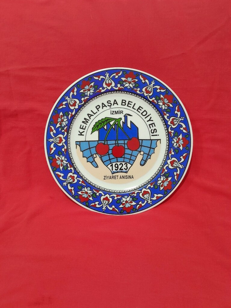Az kullanilmis Izmir Kemalpasa Bld. hediyelik cini porselen tabak - 2