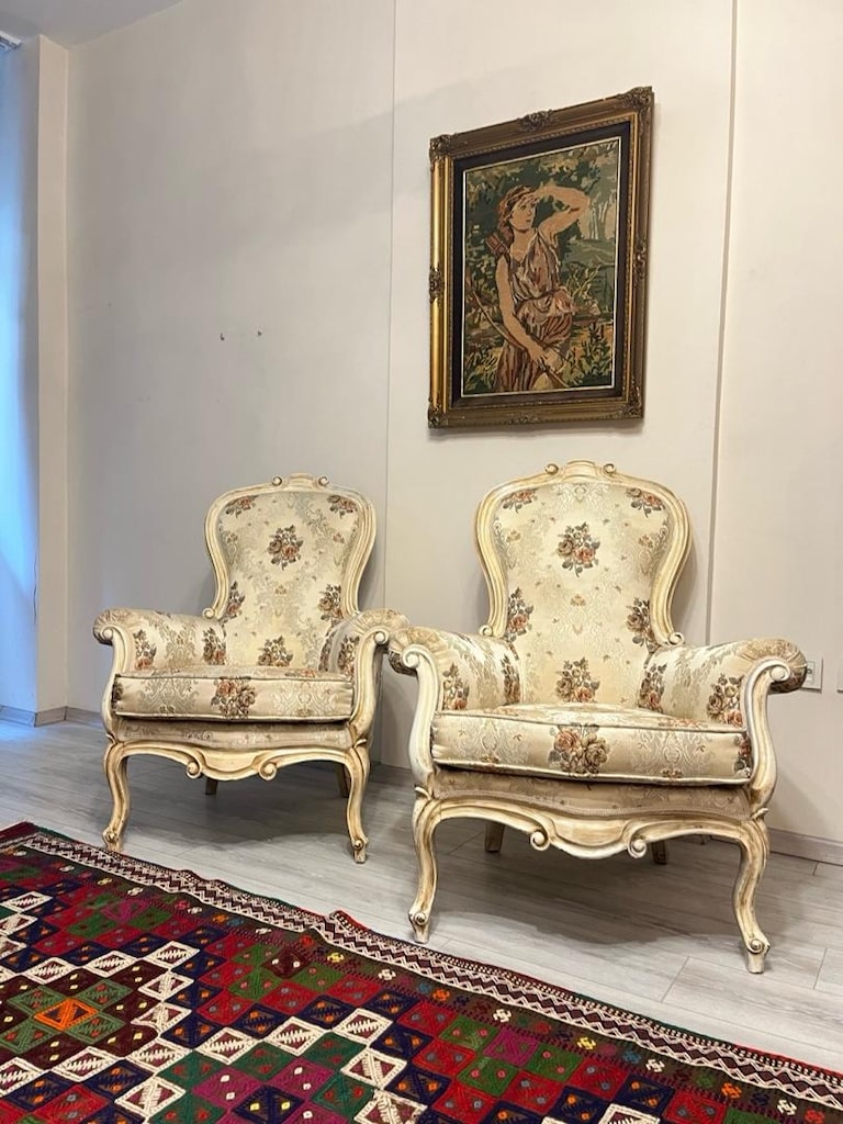 Kervan Eskitme Cilalı Çift Berjer - 14