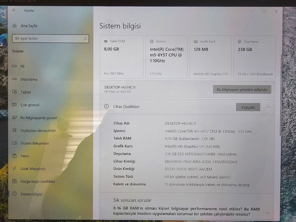 HP Elite x2 1012 G1 Hem Tablet Hem Bilgisayar 2in1 - 4