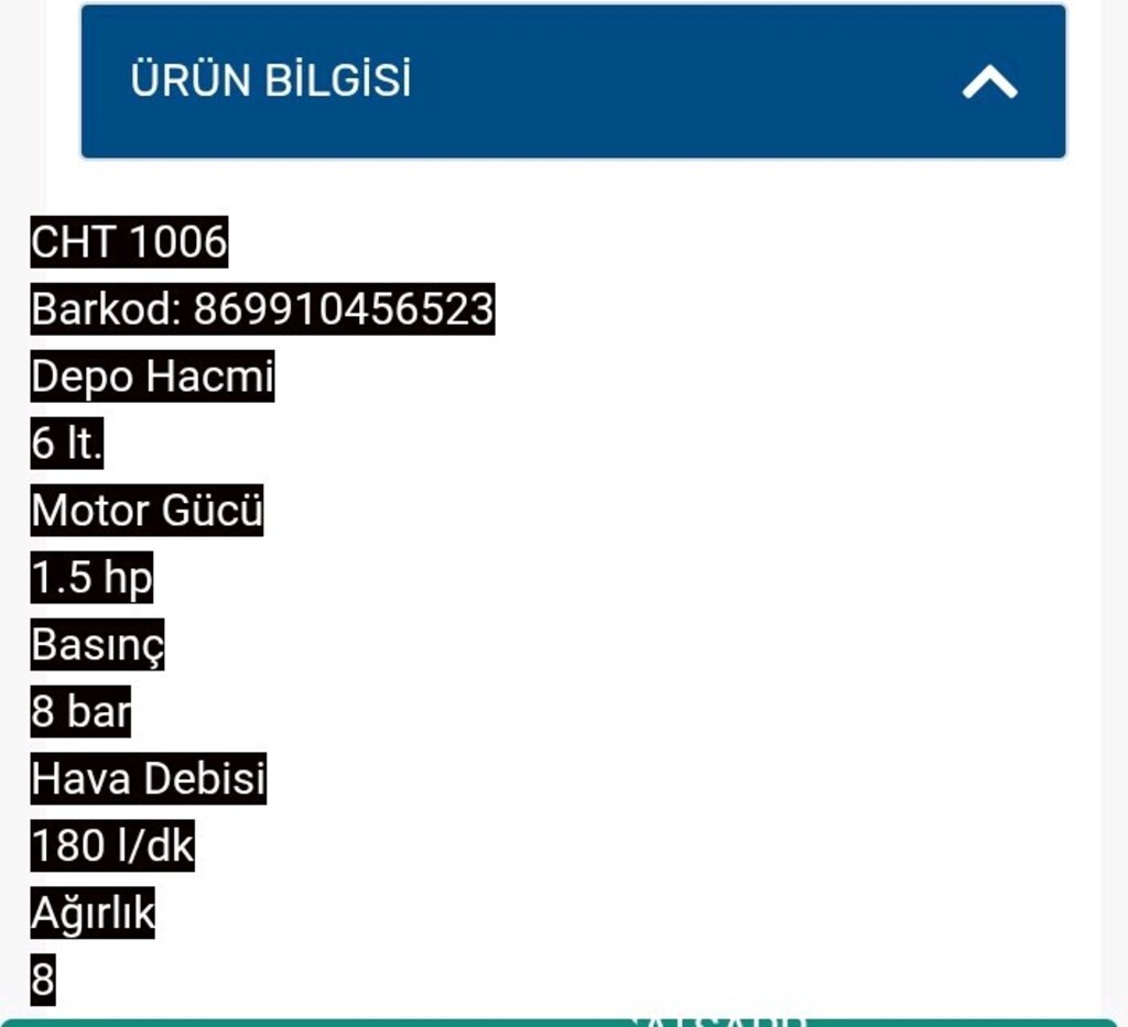 CHATTEL YAĞSIZ ÇANTA ŞEKLİNDE KOMPRESÖR 8 BAR 6 LİTRELİK - 7