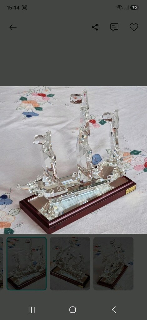 El Yapımı Kristal Yelkenli Gemi - 2