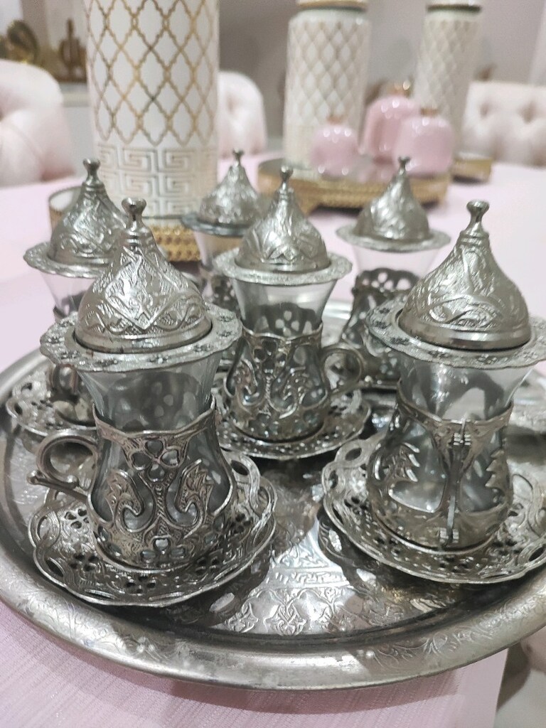 işlemeli çay bardağı takimi - 2