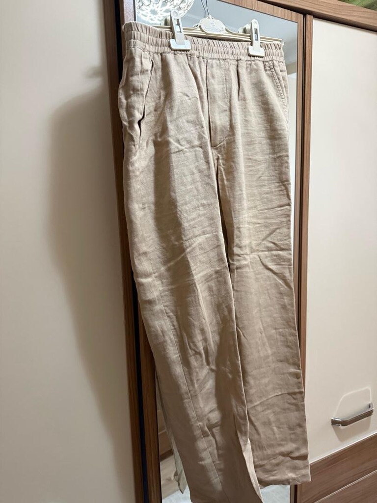 orijinal Bluemint Keten Jogger Pantolon Bej - 4