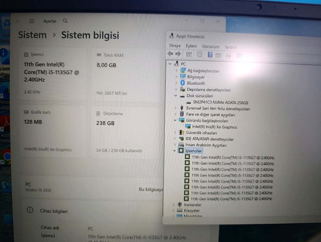 DELL VOSTRO 15 3510 — 11. NESİL i5 / 8 GB RAM / 256 GB NVMe SSD Tekni - 7