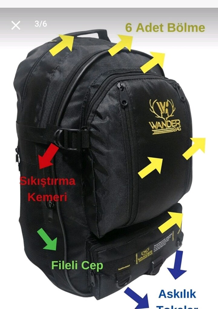 Wander 50 LT Bag Siyah Sırt Çantası - 3