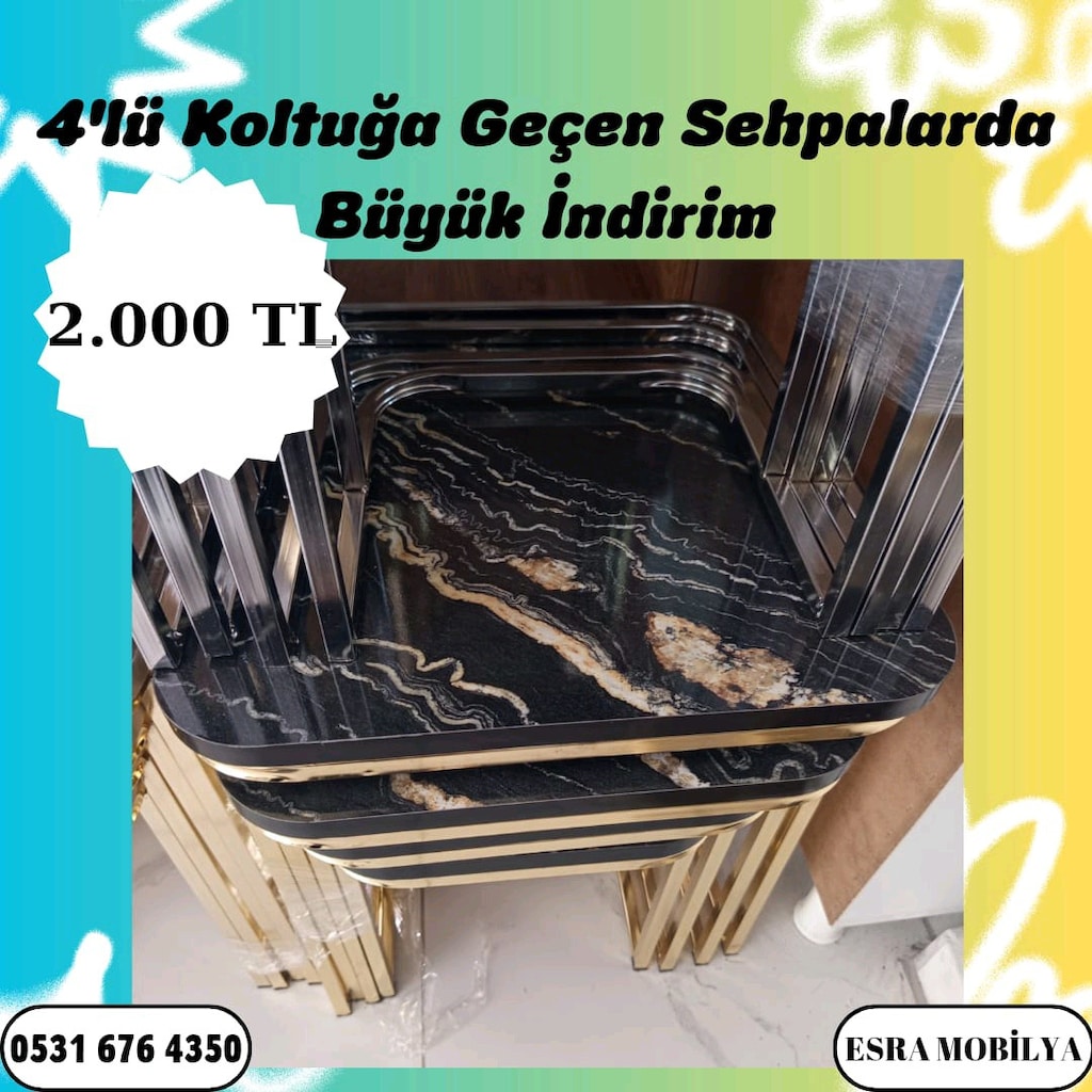 Kampanyalı Nakite Özel Gel Ala Özel Koltuğa Geçe Bilen Sehpa Modellerm - 6
