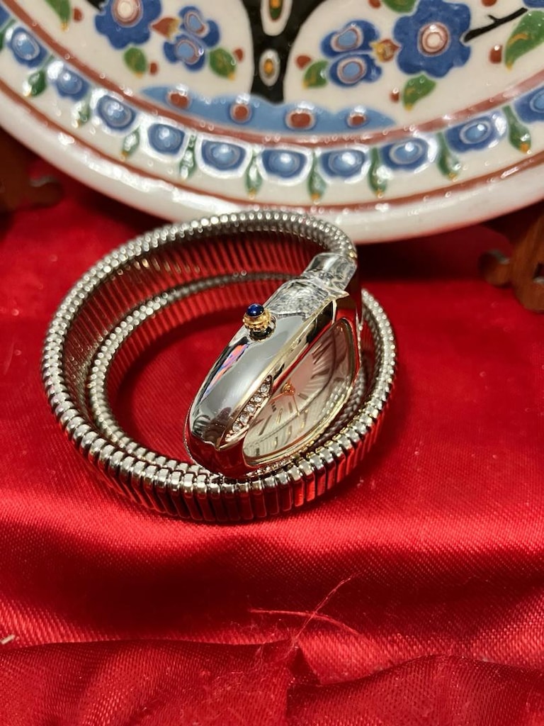 Bvlgari İki Renkli Metal yılan kordunlu kadın saat.. - 5