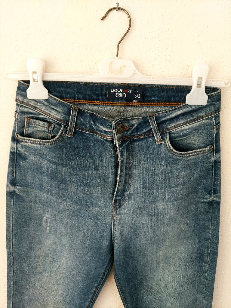MOONART bayan Skinny Jean pantolon - 3