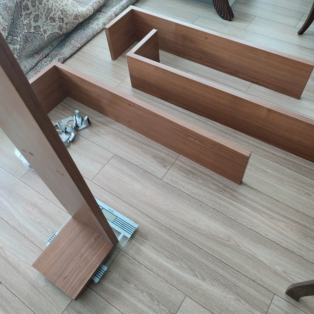 Teak MDF özel yapım Raf Kitaplık - 8