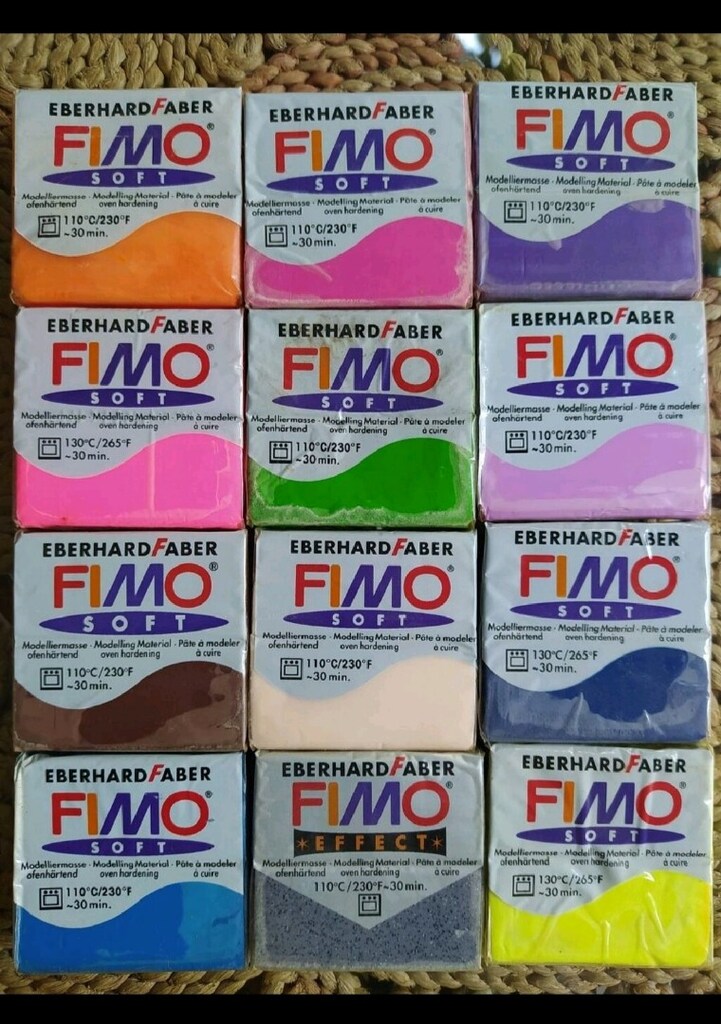 Fimo, polimer kil, 56 gr, siyah beyaz hariç tüm renkler var. - 3
