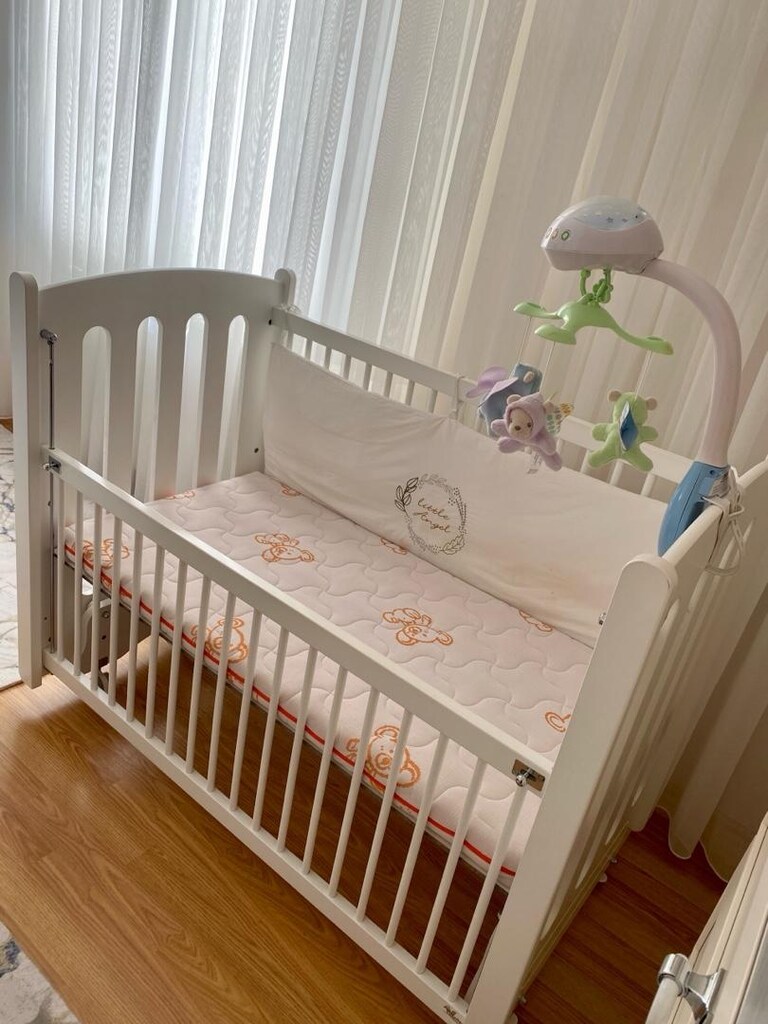 MeltemKids Mia Anne Yanı Ahşap Sallanır Beşik - 4