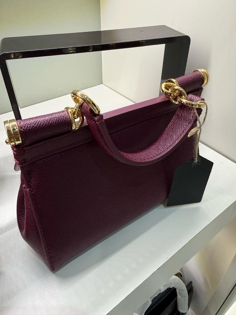 D&G Sicily Lüks Bordo El ve Omuz Çantası - 11