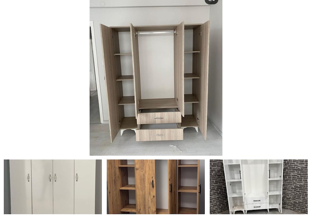 4 kapaklı elbise dolabı iprwnjlhfh - 4