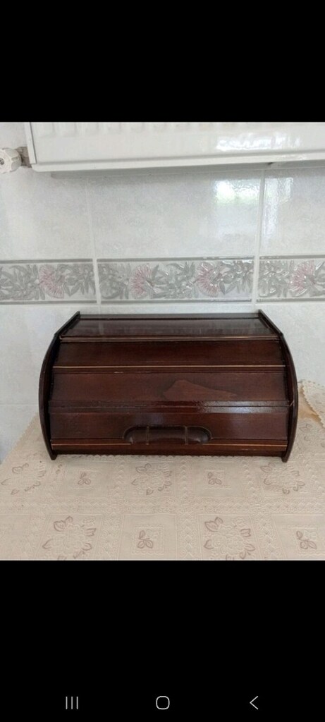 Ahşap Kapaklı Sandık Ekmeklik Kutusu - 4