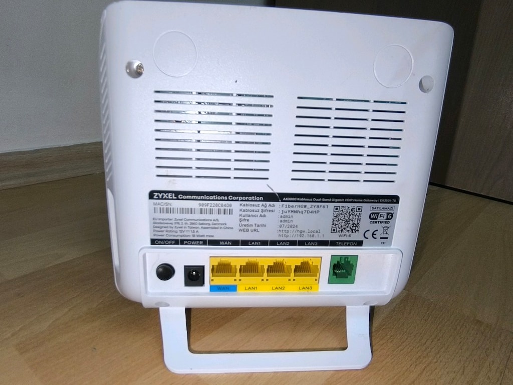 ZYXEL EX3501-TO AX3000 GİGABİT WİFİ-6 FİBER MODEM - 5