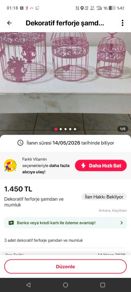 Dekoratif Kristal, Ferforje ve Toprak Küp Ürünler - 17