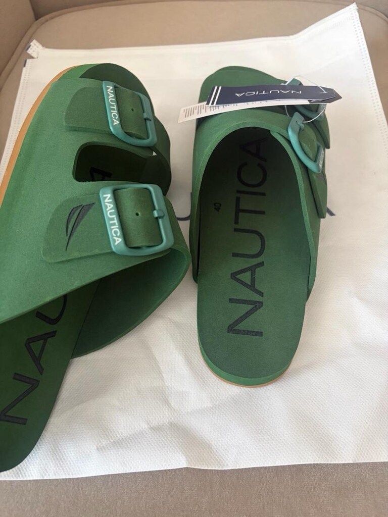 Orijinal nautica terlik 40 numara sıfır etiketli yeşil renk - 7