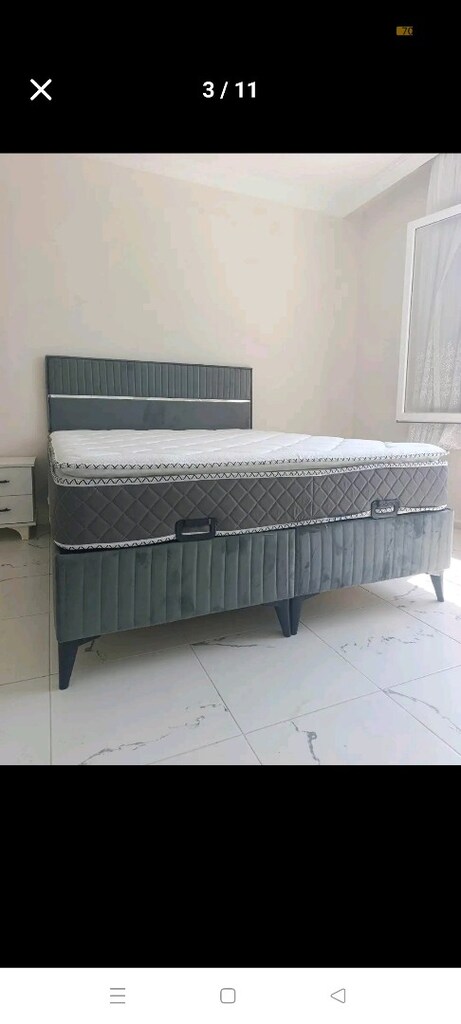 çift kişilik baza başlık yatak çelik kasa iyisi sıfır paketli ürünler - 11