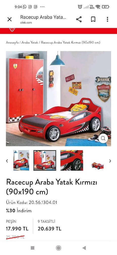 çilek mobilya arabalı yatak - 3