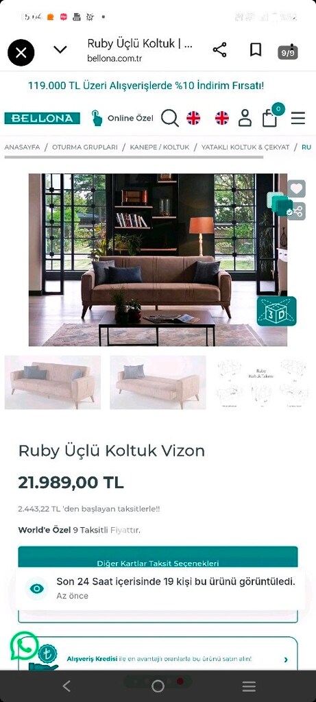 2 tane 3lü Ruby koltuk - 8