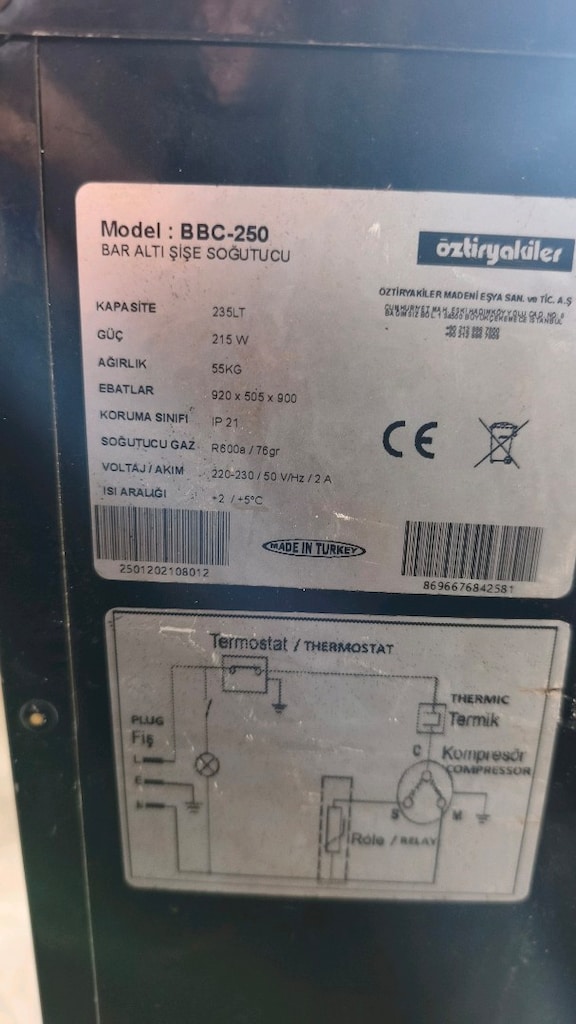 ÖZTİRYAKİLER BAR ALTI ŞİŞE SOĞUTUCU Açıklamayı Okuyunuz - 6