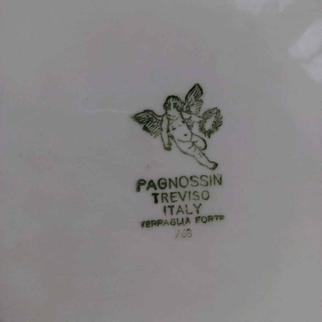 Vintage İtalyan çiçek desenli kayık tabak - 6