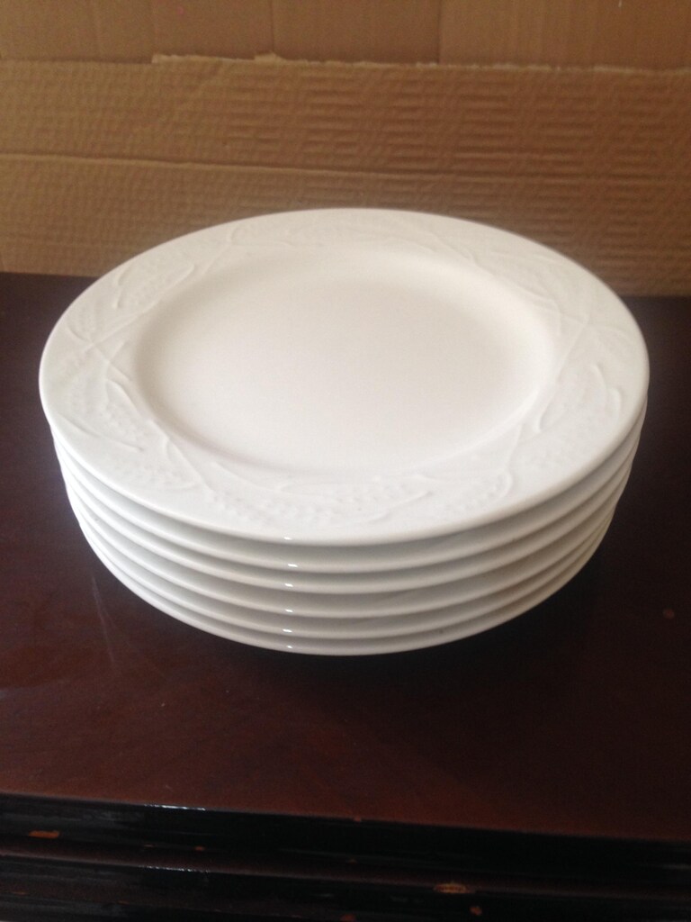 PORSELEN TABAK SETİ 6 ADET BEYAZ RENKLİ 26x26x2cm - 9