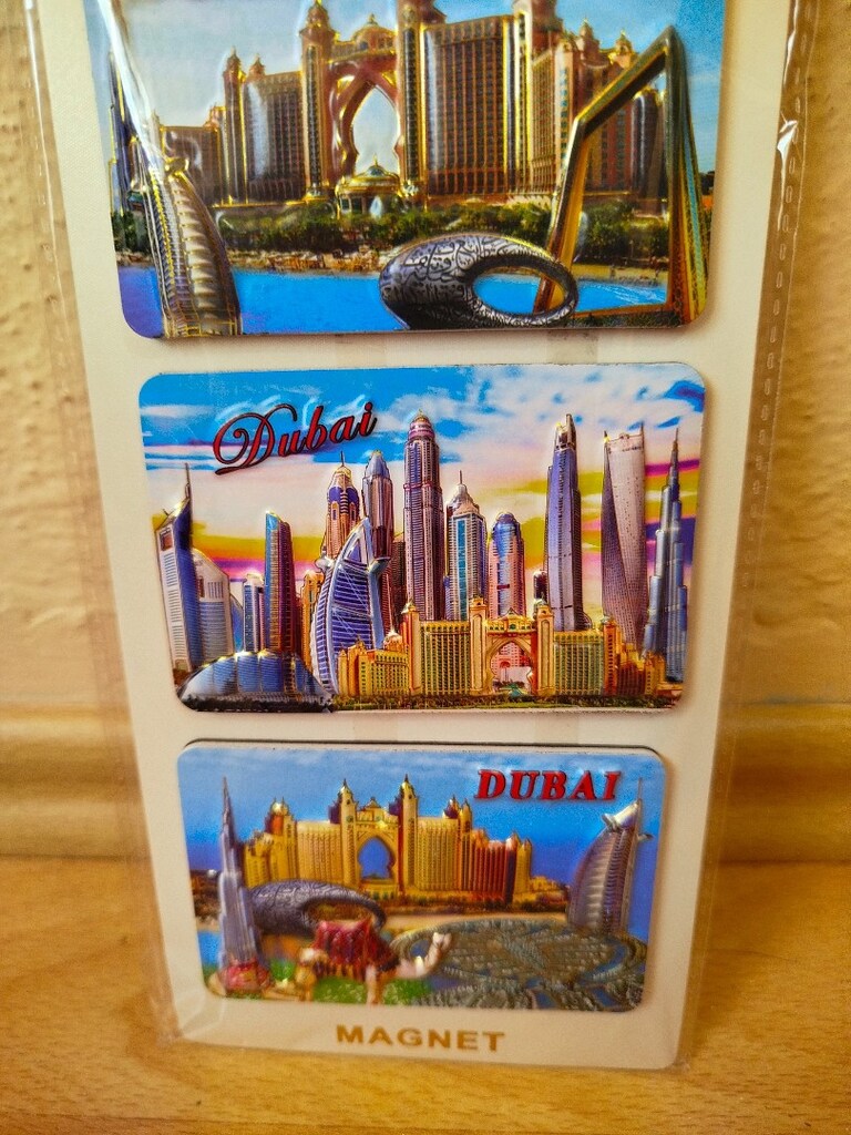 Sıfır etiketli buzdolabı mıknatıslar Dubai'den alındı. Dubai Burj Khal - 5