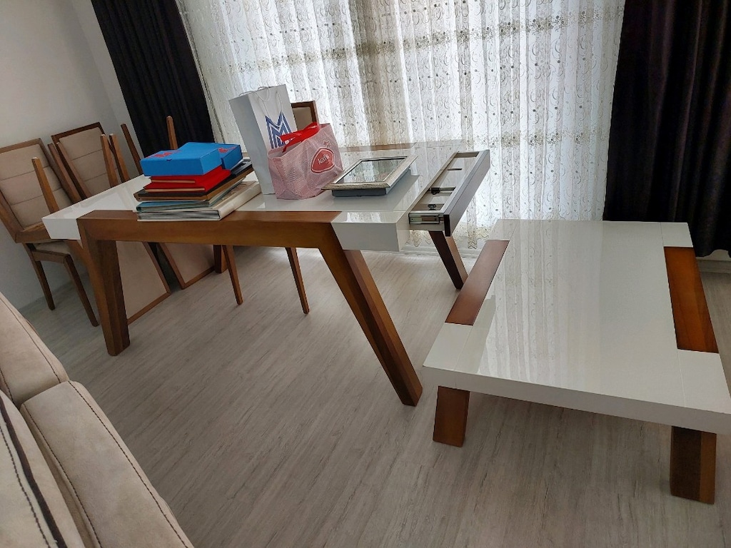 mdf lake boyalı masa 6 sandalye orta sehpa tv sehpası - 4