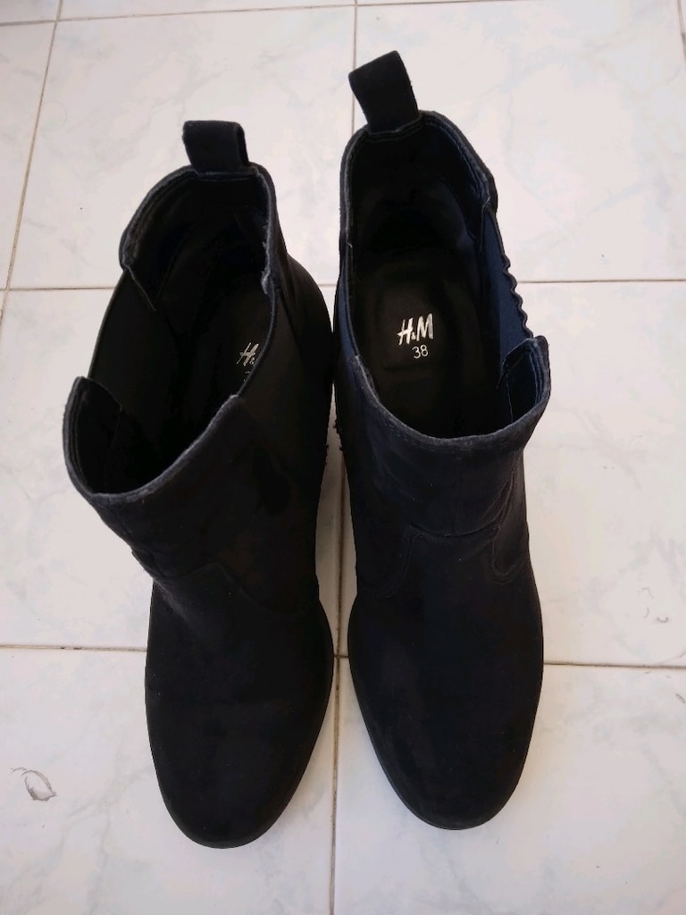 H&M siyah süet kadın bot 38 numara - 8