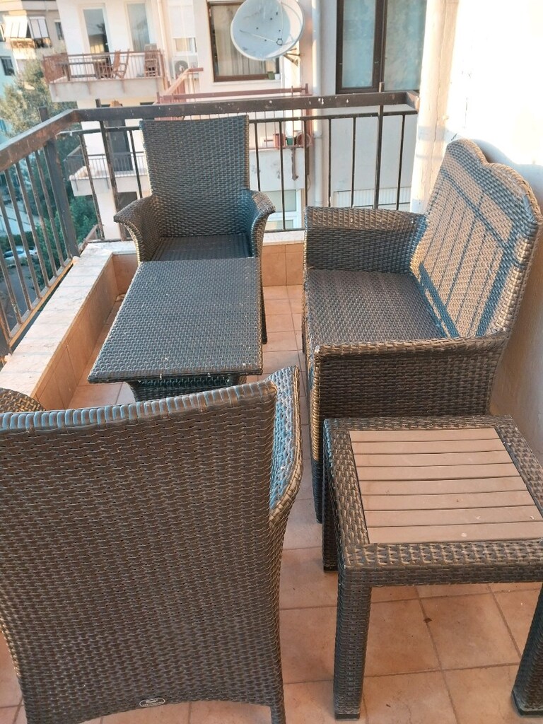 balkon ve bahce koltuk takımı hasır plastik - 9