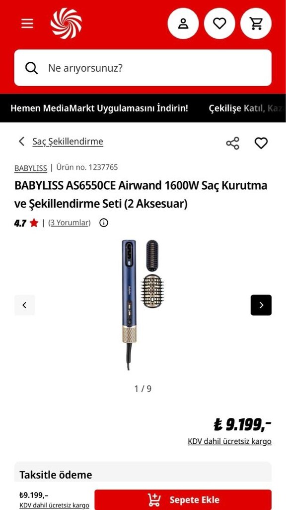 BaByliss Air Wand 1600W Saç Kurutma ve Şekillendirme Seti - 6