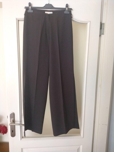 Kahverengi Vintage Yırtmaçlı Klasik Pantolon