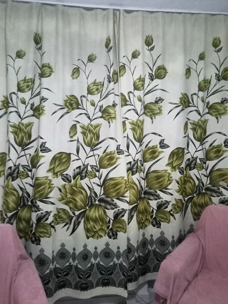 desenli kalın Vintage gece perdesi iki tane - 2