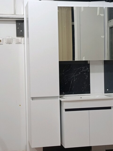 ALT ÜST 80LIK 1.SINIF DUVARA ASMALI MDF BANYO DOLABI &BOY DOLABI