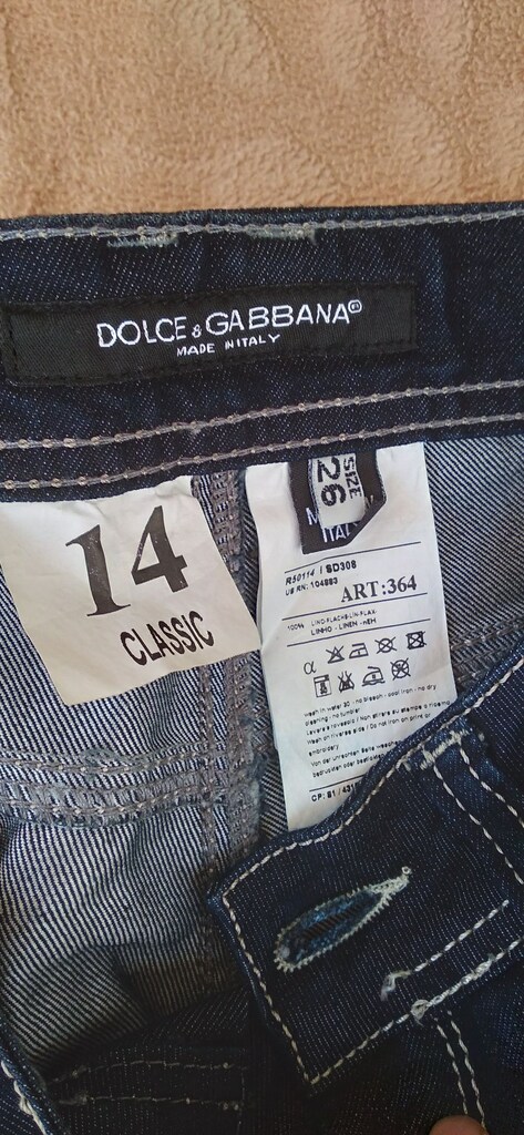 Dolce & Gabbana 14 Classic Koyu Lacivert %100 Keten Pantolon - Size 26 - 5