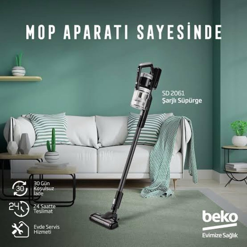 BEKO ŞARJLI DİK SÜPÜRGE GÜÇLÜ YÜKSEK EMİŞ GÜCÜ beko şarjlı dik süpürge - 3