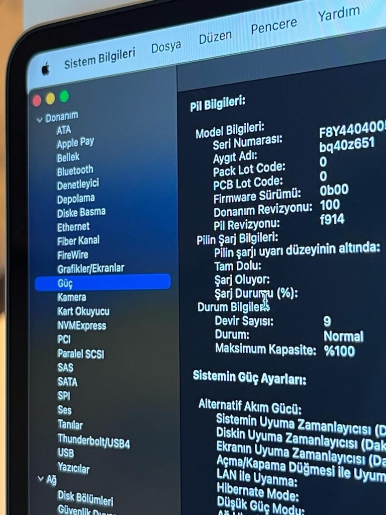 Devir sayisi 9 | Pil sağlığı %100 | Macbook air M2 16 GB 256 GB - 9