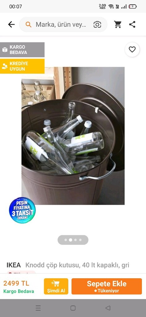 IKEA büyük boy metal çöp kovası - 5