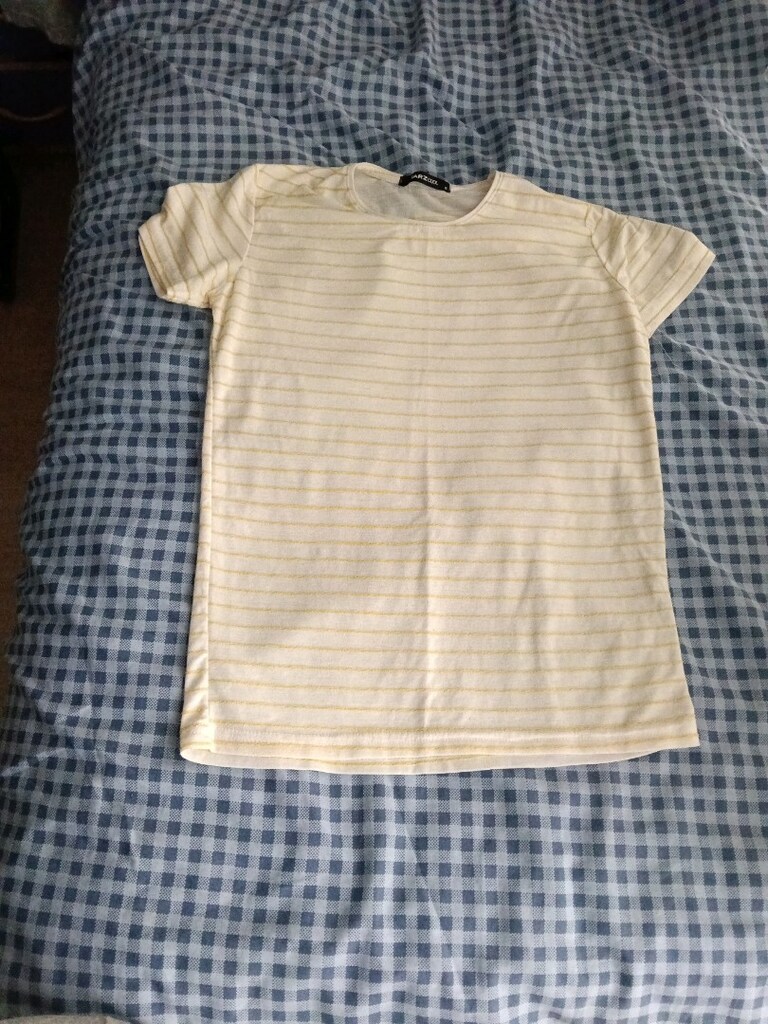 Çizgili Bisiklet Yaka T-shirt - 2