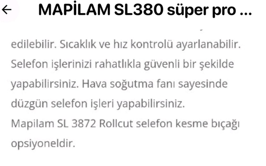 selefon MAPİLAM SL 380 süper pro laminasyon - 7