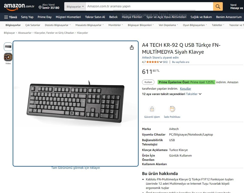 A4 Tech KR-92 USB Klavye - 9