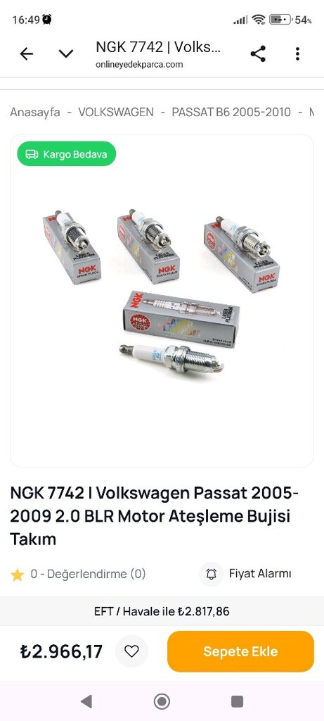Passat buji,bobin, sensör, fincan, filtre takım - 3