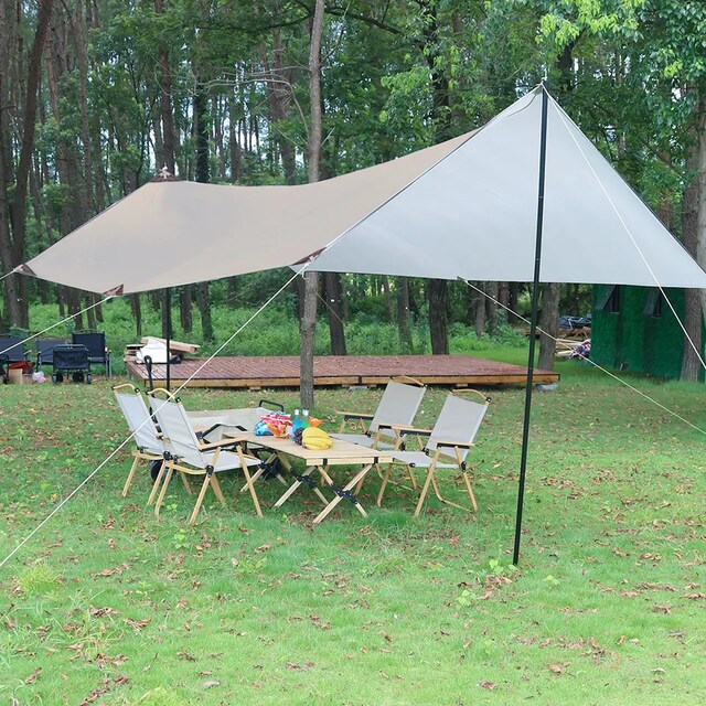 Kamp Gölgeliği Oxford Gümüş Kumaş Güneş Geçirmez 500x300cm