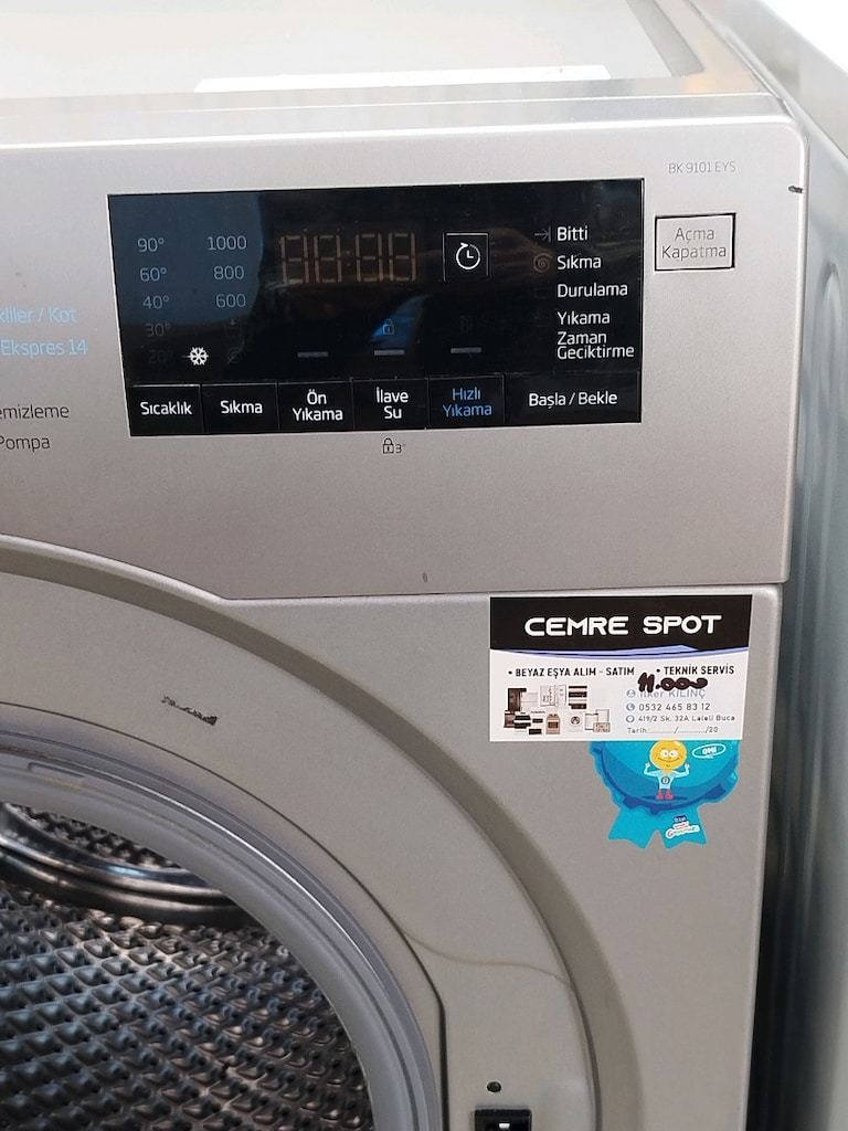 BEKO 9 KG GRİ ÇAMAŞIR MAKİNESİ İZMİR İÇİ 3 AY GARANTİMİZ VARDIR - 7