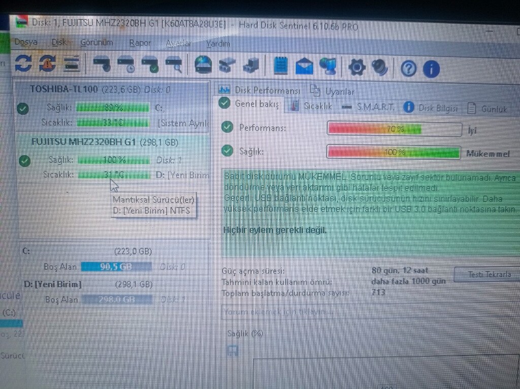 320gb Taşınabilir disk Sağlam temiz - 8